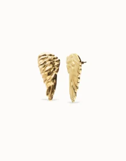 Pendientes bañados en oro 18k con forma de alas