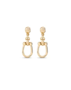 Pendientes bañados en oro 18k con 1 eslabón mediano