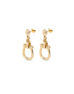 Pendientes bañados en oro 18k con 1 eslabón mediano