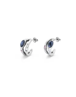 Pendientes bañados en plata de ley con cristal multicolor