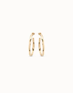 Pendientes de aro abierto bañados en oro de 18k