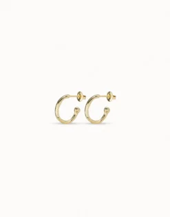 Pendientes en forma de aros bañados en oro de 18k