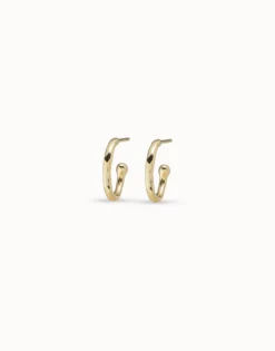 Pendientes en forma de aros bañados en oro de 18k