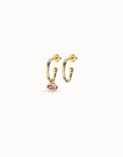 Pendientes en forma de aros bañados en oro de 18k