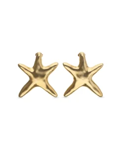Pendientes grandes bañados en oro estrella de mar