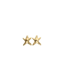 Pendientes pequeños bañado en oro estrellas de mar