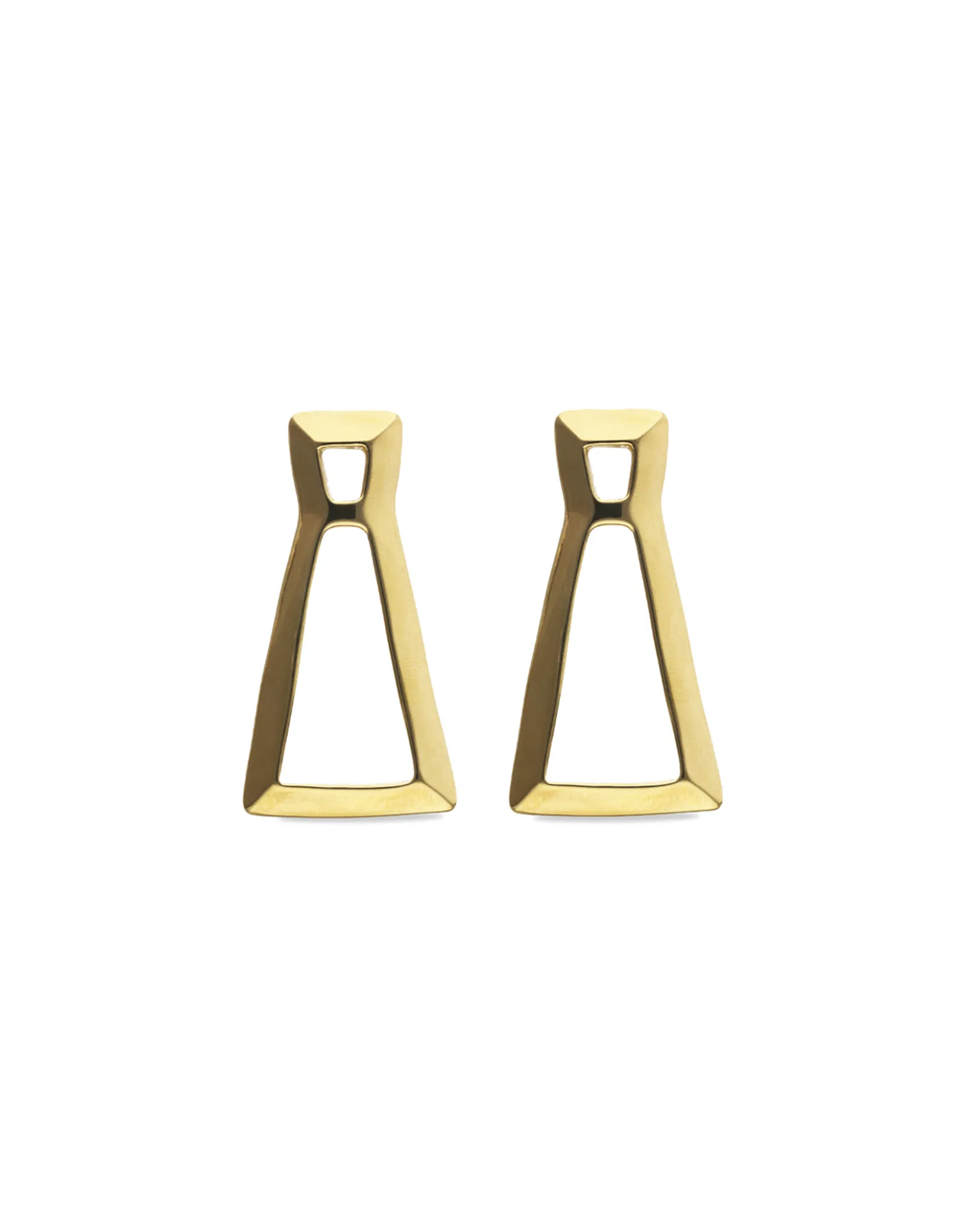 Pendientes triangulares bañados en oro 18k