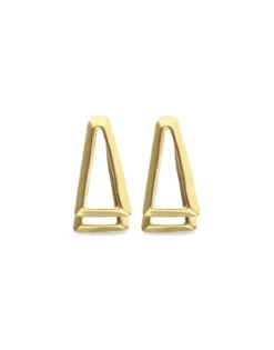 Pendientes triangulares dobles bañados en oro 18k
