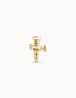 Piercing bañado en oro de 18k de cruz