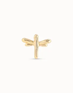 Piercing bañado en oro de 18k de libélula