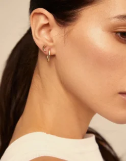 Piercing bañado en oro de 18k de luna