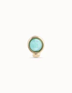 Piercing bañado en oro de 18k y un cristal azul