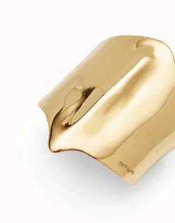 Pulsera ancha bañada en oro de 18k estructura mantarraya