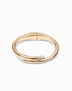 Pulsera bañada en oro de 18k con forma de túbulo y muelle oculto