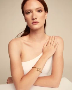 Pulsera bañada en oro 18k con muelle interior