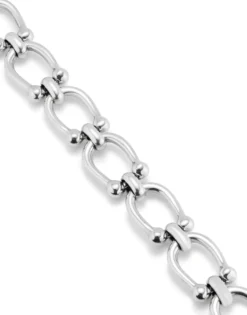 Pulsera bañada en plata con eslabones ovalados medianos