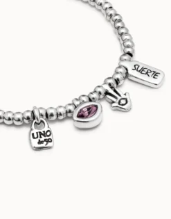 Pulsera bañada en plata de ley con charms