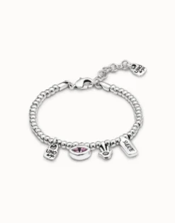 Pulsera bañada en plata de ley con charms
