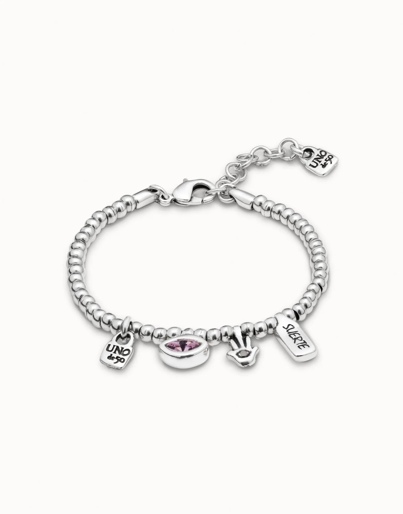 Pulsera bañada en plata de ley con charms