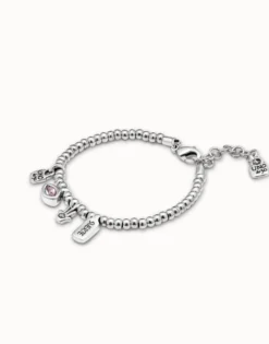 Pulsera bañada en plata de ley con charms