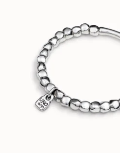 Pulsera bañada en plata de ley con pieza tubular
