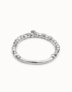 Pulsera bañada en plata de ley con pieza tubular