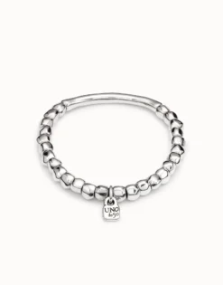 Pulsera bañada en plata de ley con pieza tubular