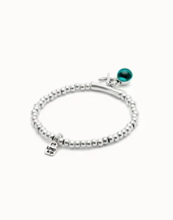 Pulsera bañada en plata de ley con cristal de murano y libélula