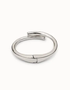 Pulsera bañada en plata de ley con forma de túbulo y muelle oculto