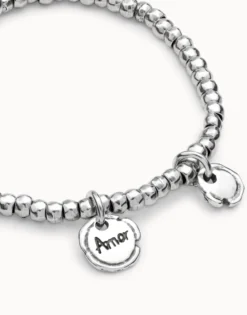 Pulsera bañada en plata de ley Multicharms para mujer