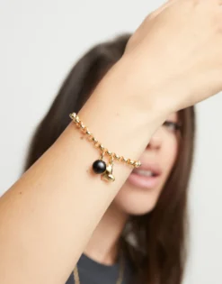 Pulsera cadena bañadas en oro 18k con charm corazón