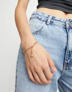 Pulsera cadena bañadas en oro 18k