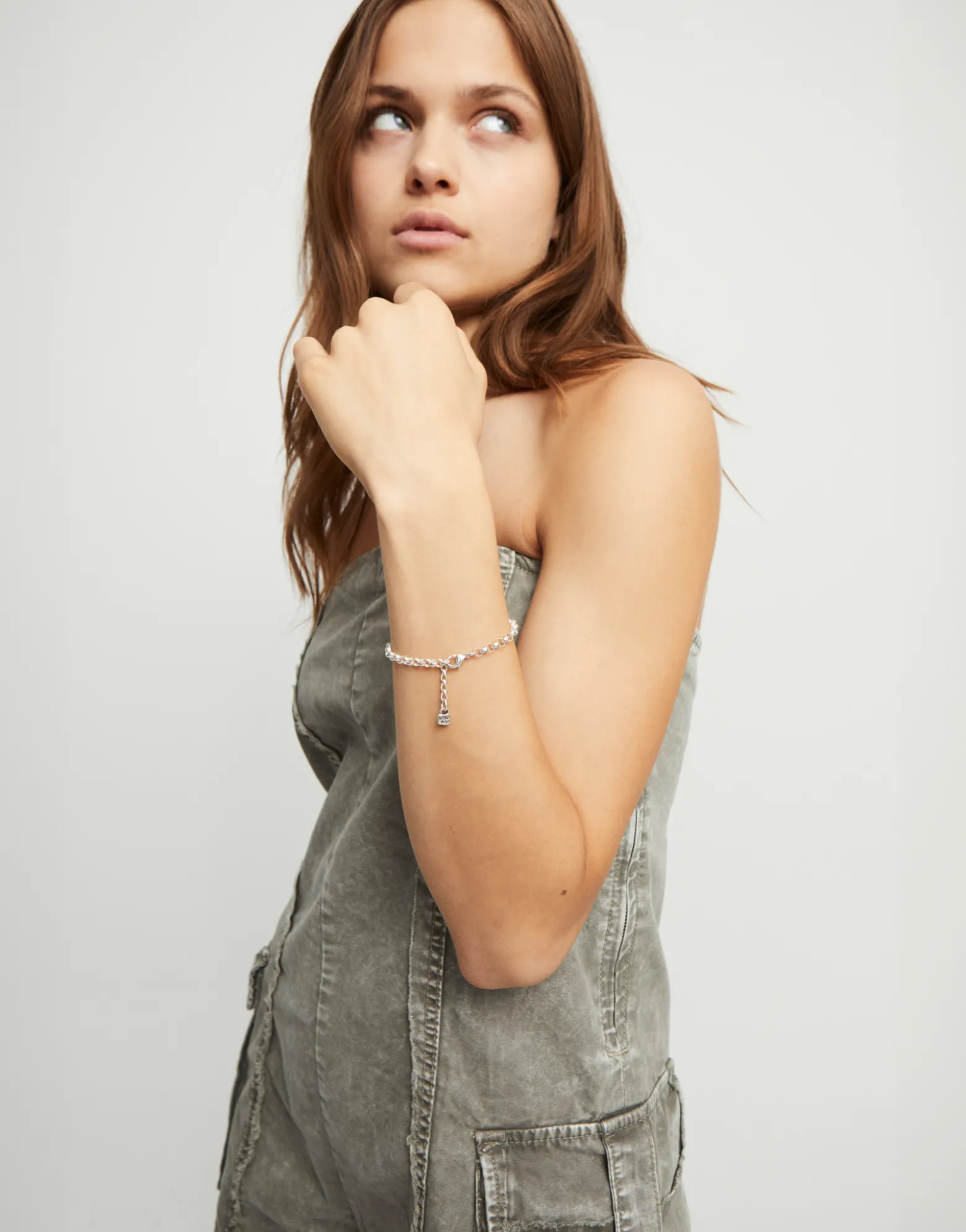 Pulsera cadena bañadas en plata de ley