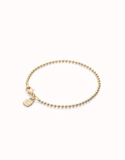 Pulsera con bolas bañada en oro de 18k