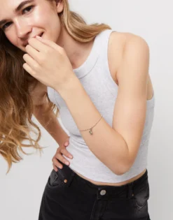 Pulsera con bolas bañada en plata de ley
