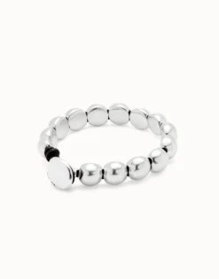 Pulsera con cuentas redondas pequeñas bañadas en plata de ley