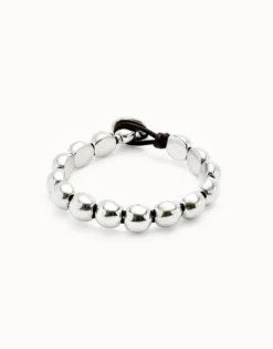 Pulsera con cuentas redondas pequeñas bañadas en plata de ley