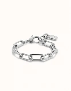 Pulsera con eslabones bañada plata de ley