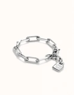 Pulsera con eslabones bañada plata de ley