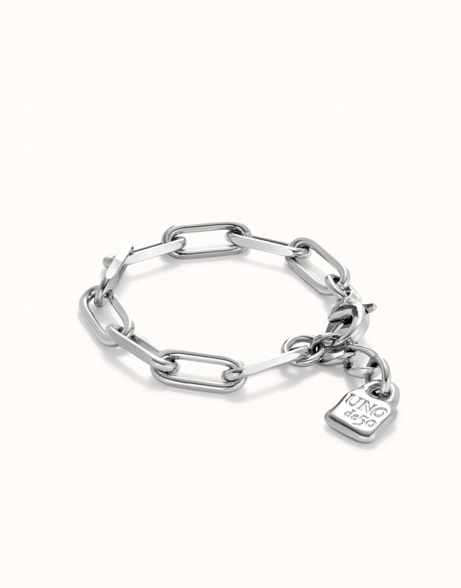 Pulsera con eslabones bañada plata de ley