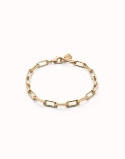 Pulsera con eslabones gandes bañada en oro 18k