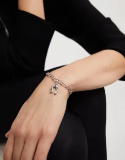 Pulsera con eslabones grandes bañada en plata de ley