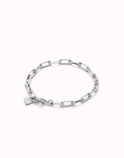 Pulsera con eslabones grandes bañada en plata de ley