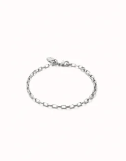 Pulsera con eslabones medianos bañada en plata de ley