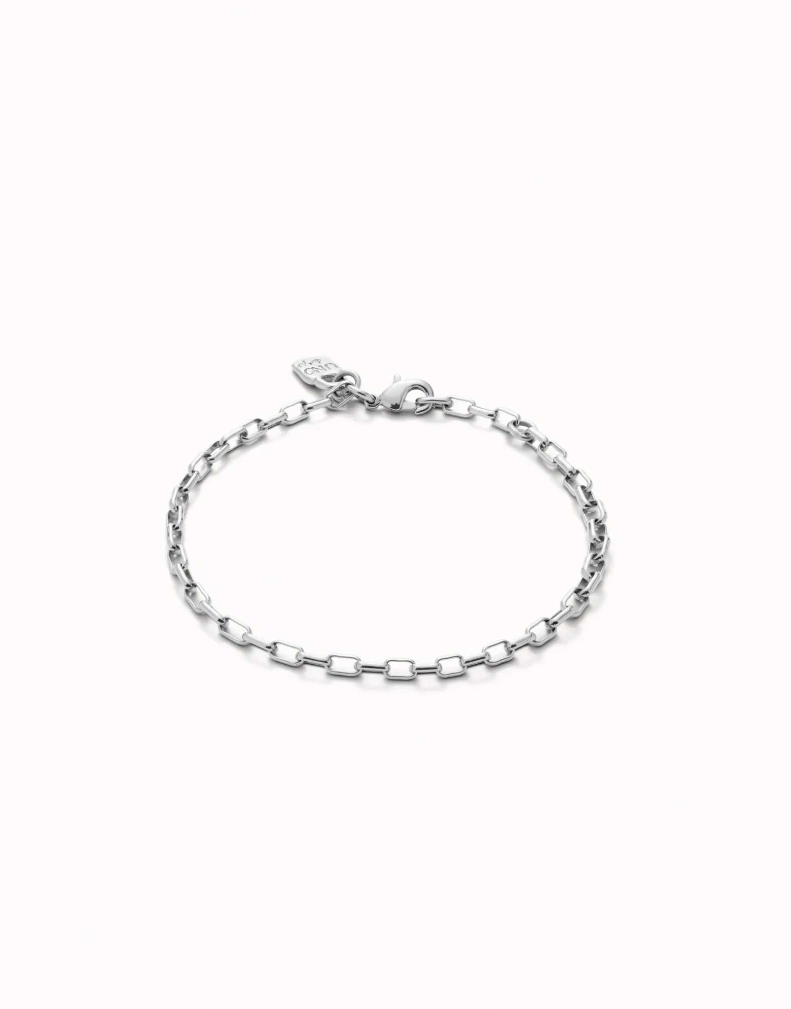 Pulsera con eslabones medianos bañada en plata de ley