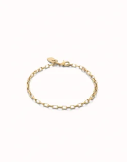 Pulsera con eslabones medianos bañada en oro 18k