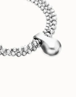 Pulsera con hilos plateados y esfera grande