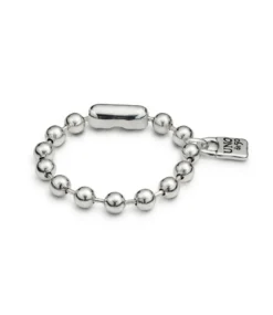 Pulsera de bolas bañada en plata de ley