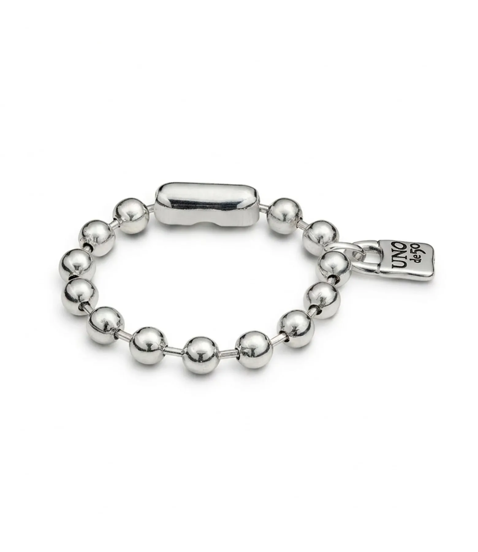 Pulsera de bolas bañada en plata de ley
