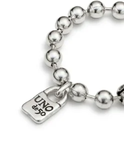 Pulsera de bolas bañada en plata de ley